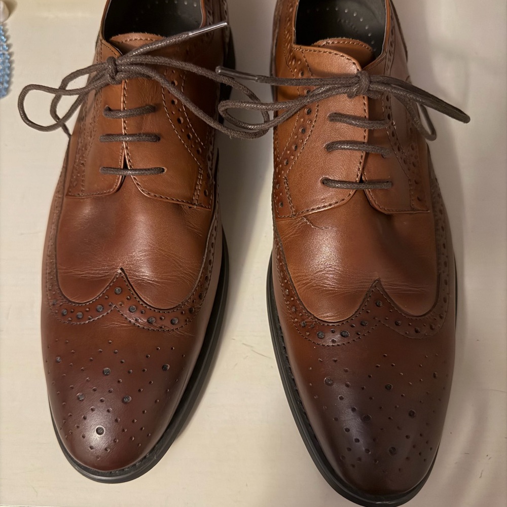 NWOT Asher Green Classic Brown Leather Men's Derbys